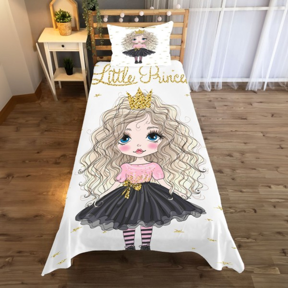 Evan Home Beyaz Küçük Prenses Desenli Yatak Örtüsü ve Yastık Kılıfı 2li Takımı - 140 x 220 cm Yatak Örtüsü Fiyatı