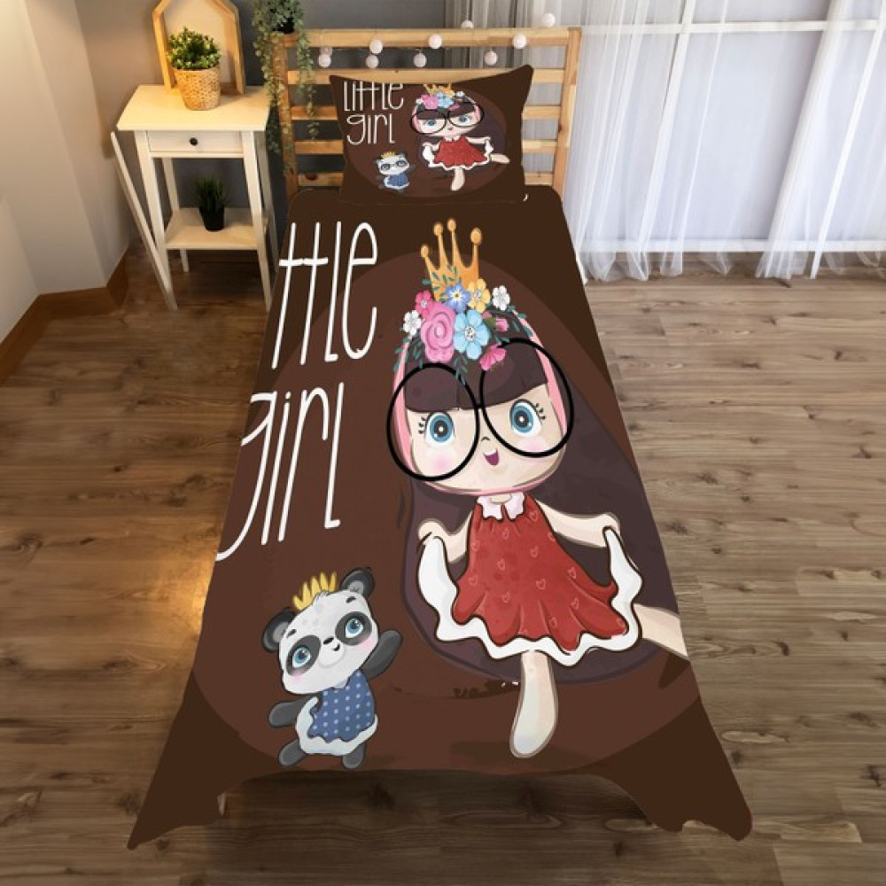 Evan Home Little Princess Desenli Yatak Örtüsü ve Yastık Kılıfı 2li Takımı - 140 x 220 cm - Kahverengi Yatak Örtüsü Fiyatı