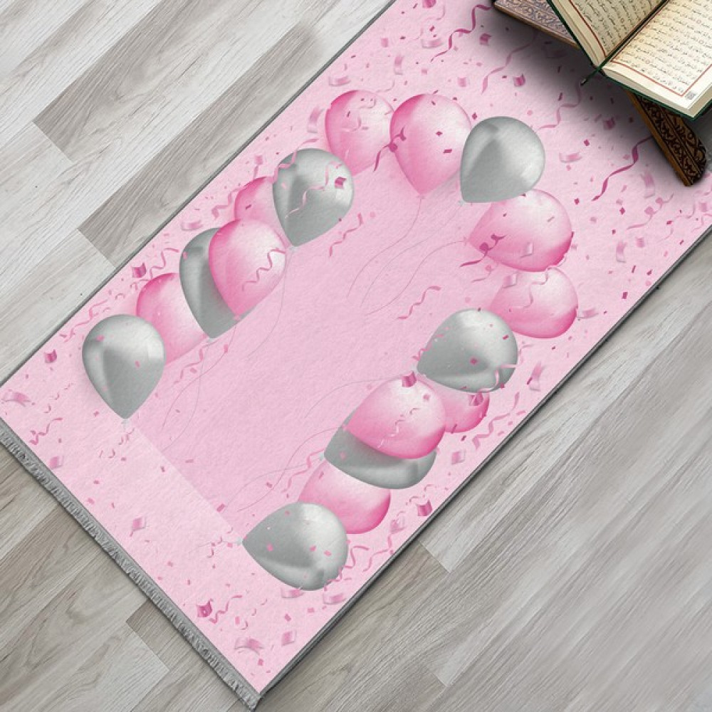 Evaşk Çocuk Seccadesi Namazlık Dokuma Halı Kaymaz Muslumana Seccade - 66 x 113 cm - Pembe Seccade Fiyatı