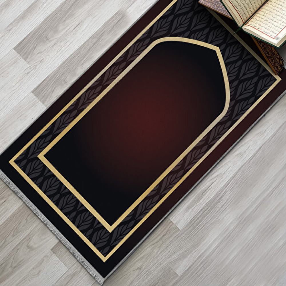 Evaşk Namazlık Dokuma Halı Kaymaz Muslumana Seccade - 66 x 113 cm - Bordo Seccade Fiyatı