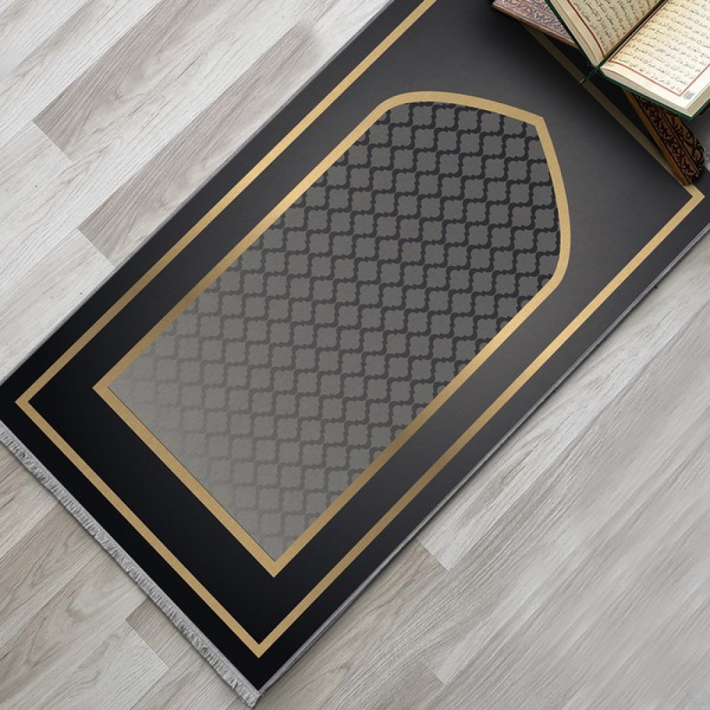 Evaşk Namazlık Dokuma Halı Kaymaz Muslumana Seccade - 66 x 113 cm - Gri Seccade Fiyatı