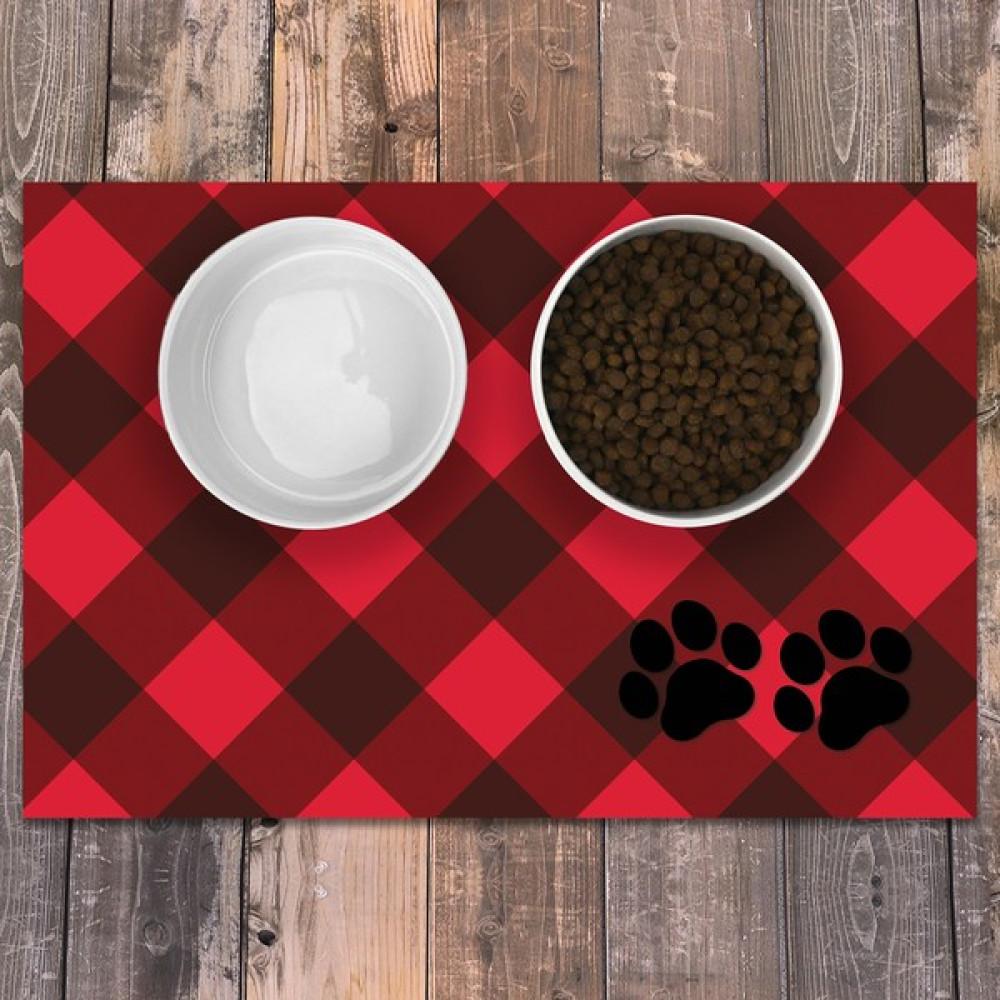 Evaşk Vinil Kaymaz Tabanlı Keçe Baskılı Evcil Hayvan Pet Mama Paspası 30x45 - Kırmızı Evcil Hayvan Ürünleri Fiyatı