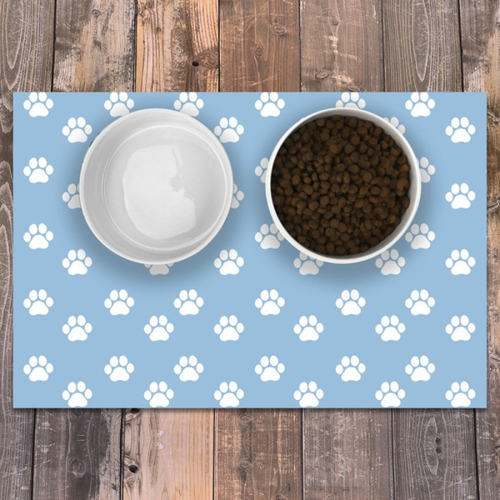 Evaşk Vinil Kaymaz Tabanlı Keçe Baskılı Evcil Hayvan Pet Mama Paspası 45x75 - Mavi Evcil Hayvan Ürünleri Fiyatı