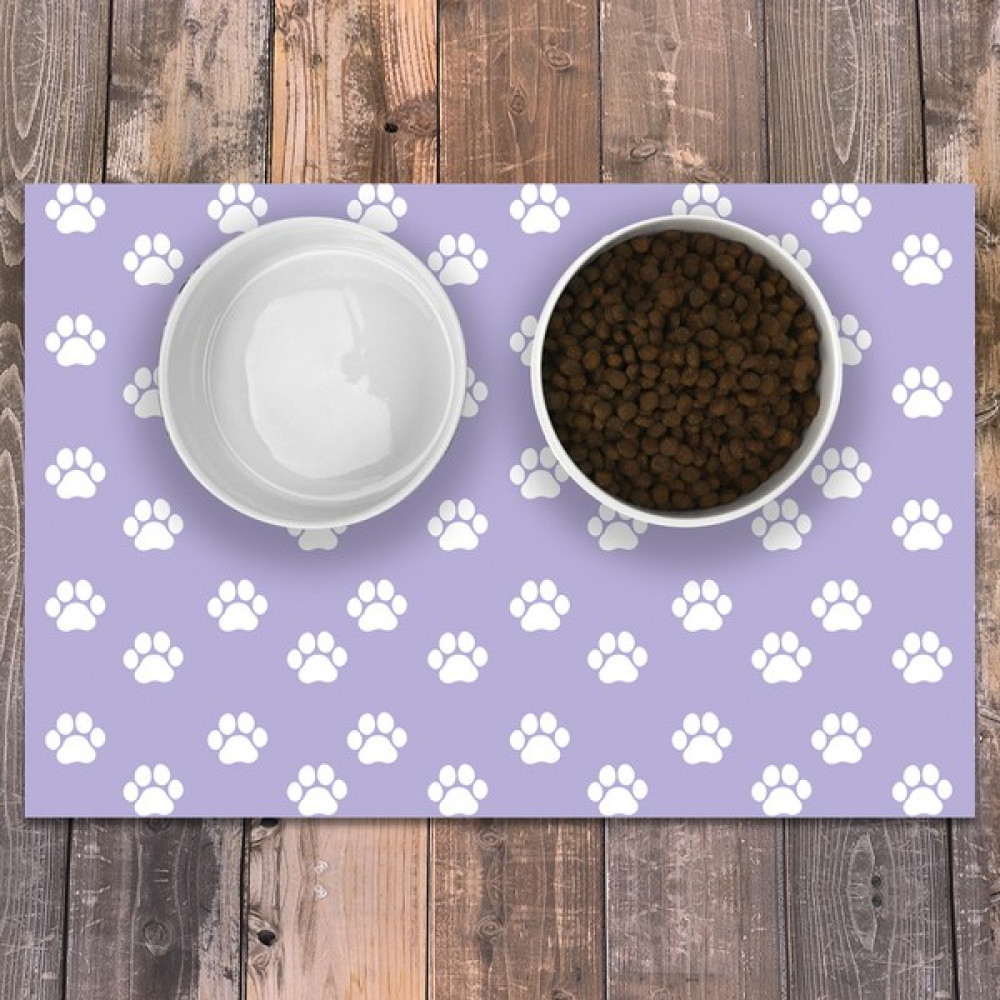 Evaşk Vinil Kaymaz Tabanlı Keçe Baskılı Evcil Hayvan Pet Mama Paspası 45x75 - Mor Evcil Hayvan Ürünleri Fiyatı