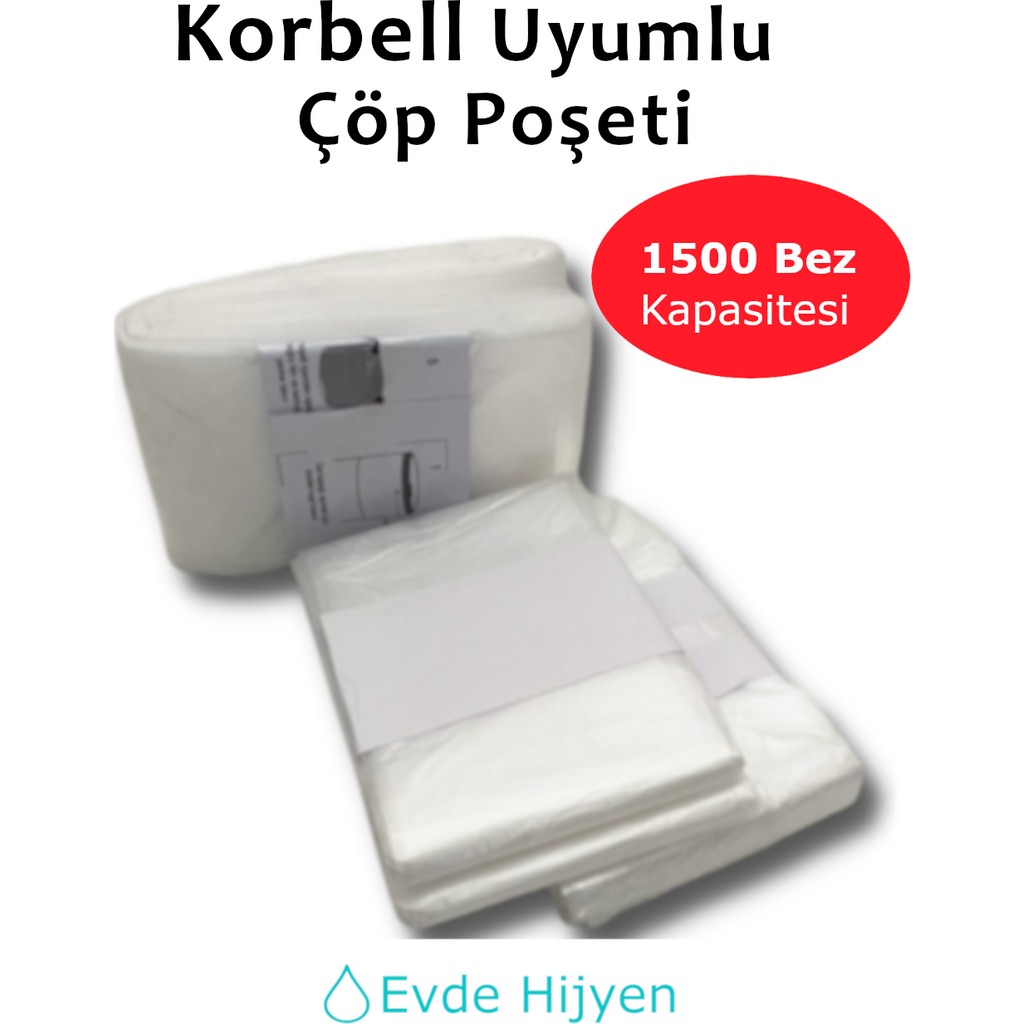 Evde Hijyen Korbell 16L Uyumlu Toplamda 1500 Bez Alabilen 3 Paket Çöp Torbası Diğer Fiyatı
