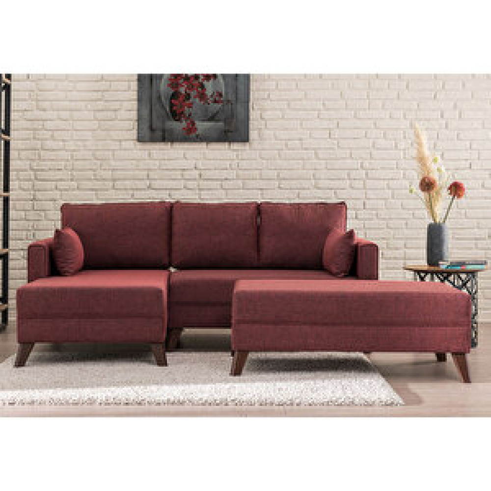 Evdebiz Bella Soft Mini Köşe Bordo Sol Köşe Takımı / Seti Fiyatı