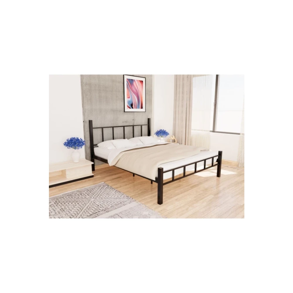 Evdemo  Ark Cift Kisilik Karyola 150X200 Siyah Oda Mobilyası Takımı Fiyatı