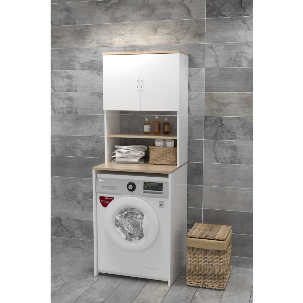 Evdemo Çamaşır Makinesi Üstü Banyo Dolabı Rafı Beyaz Banyo Dolabı / Mobilyası Fiyatı