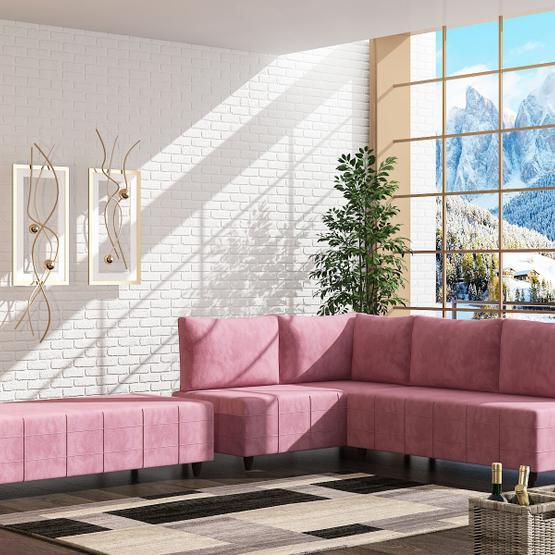 Evdemo Öznur Pembe Puflu Köşe Koltuk Takımı Köşe Takımı / Seti Fiyatı