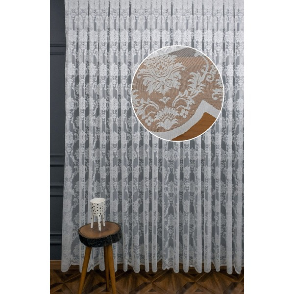 Evdepo Home Damask Kullanıma Hazır Ekstraforlu Pilesiz Tül Perde Tek Kanat - Ekru 100 x 200 cm Tül Perde Fiyatı
