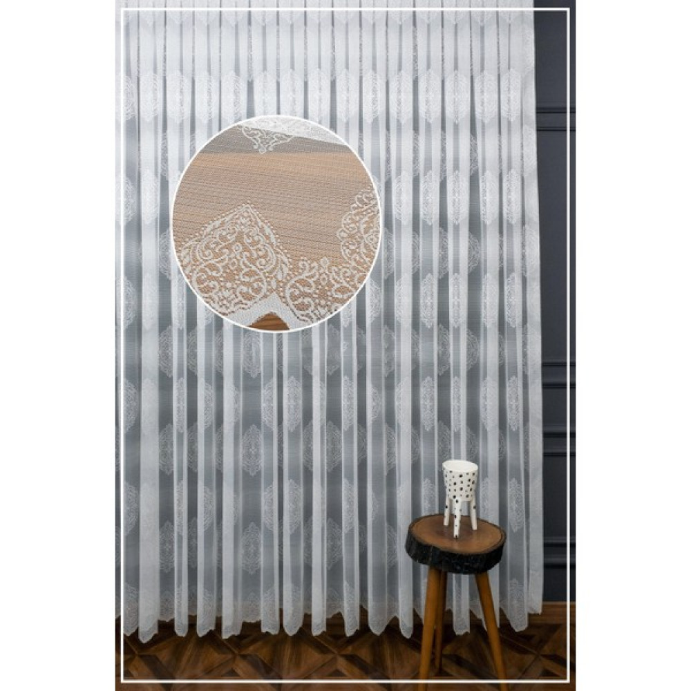 Evdepo Home Damask Kullanıma Hazır Ekstraforlu Pilesiz Tül Perde Tek Kanat - Ekru 130 x 200 cm Tül Perde Fiyatı