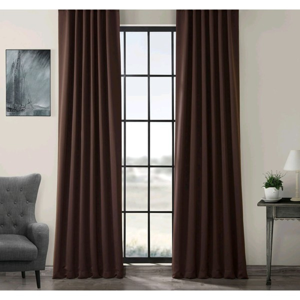 Evdepo Home Hazır Karartma Blackout Pilesiz Fon Perde Koyu Kahve 80 x 270 cm Fon Perde Fiyatı