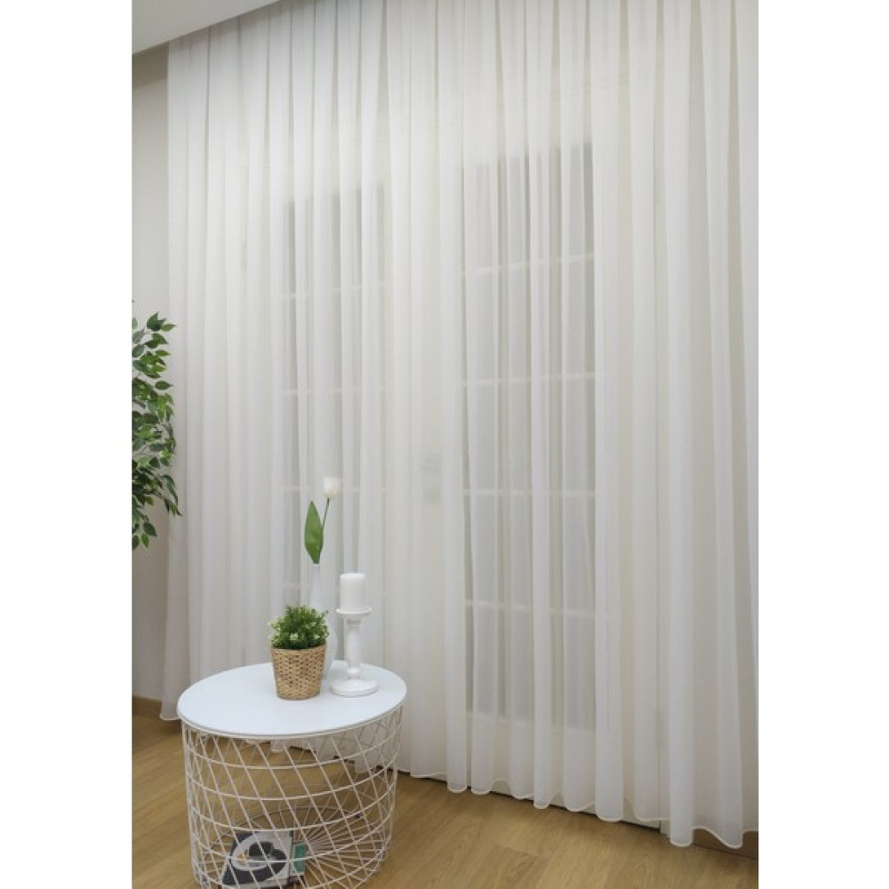 Evdepo Home Kullanıma Hazır 1/3 Sık Pile Tül Perde Tek Kanat - Ekru 350 x 250 cm Tül Perde Fiyatı