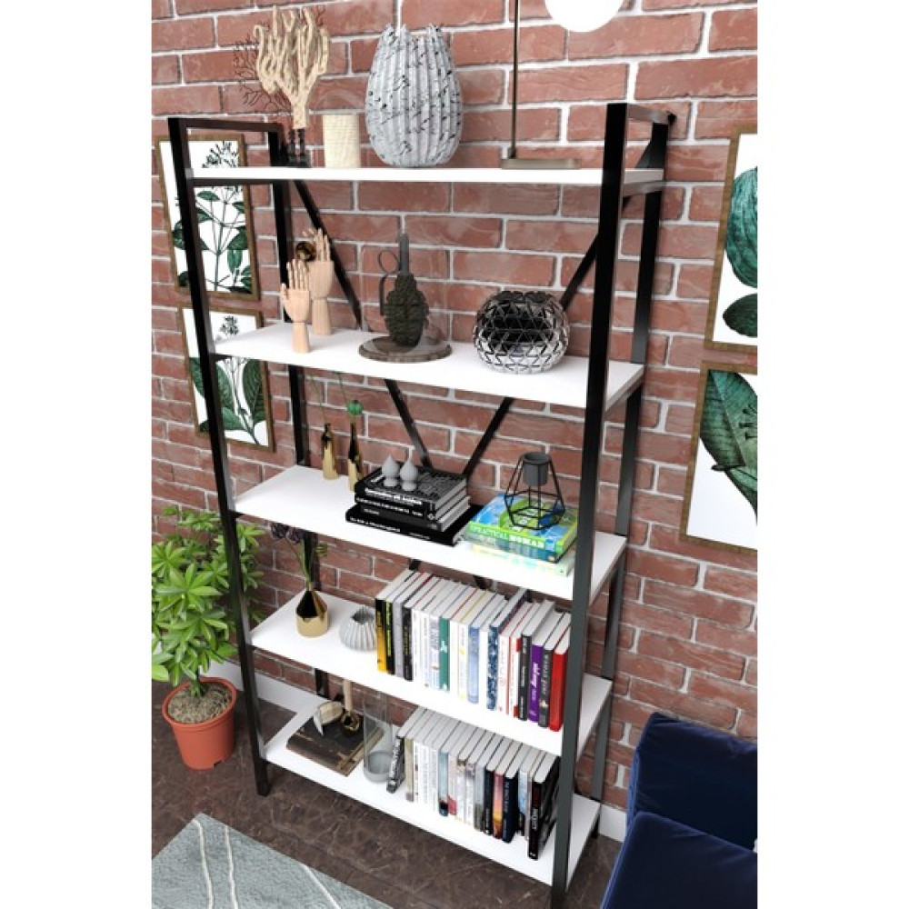 Evdesa Loft Kitaplık Dekoratif Raf 5 Raflı 180X90 cm Kitaplık Fiyatı