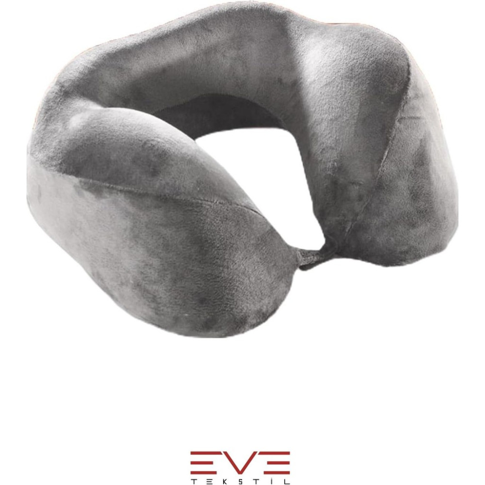 Eve Tekstil Ortopedik Boyun Yastığı Visco Boyun Destekli Seyahat Yastığı Hipoalerjik Gri - Siyah - 28 x 28 cm Yastık Fiyatı
