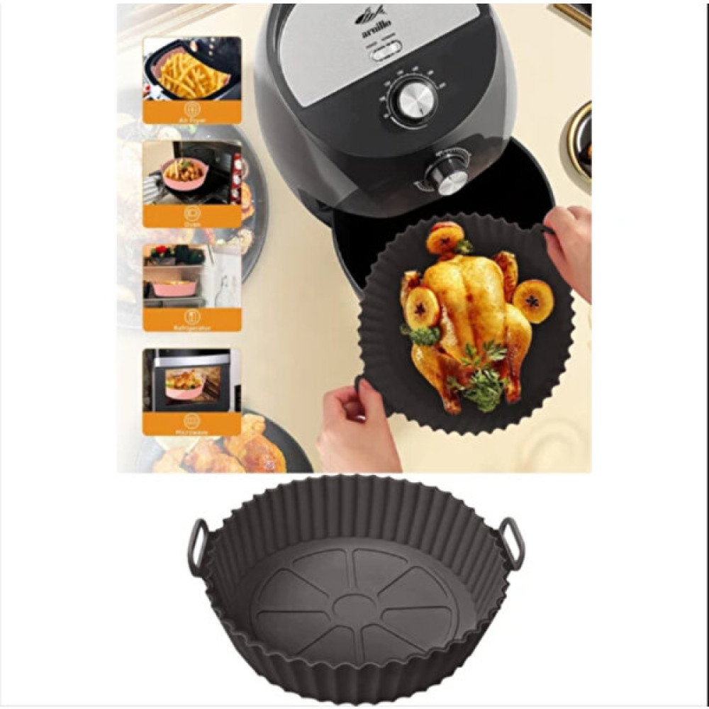 Evefix Tüm Airfryerlara Uyumlu Antrasit Renk Silikon Pişirme Kabı - Airfryer Silikon Kap - Bpa Free-1 Adet - 1 Adet Kek Kalıpları Fiyatı