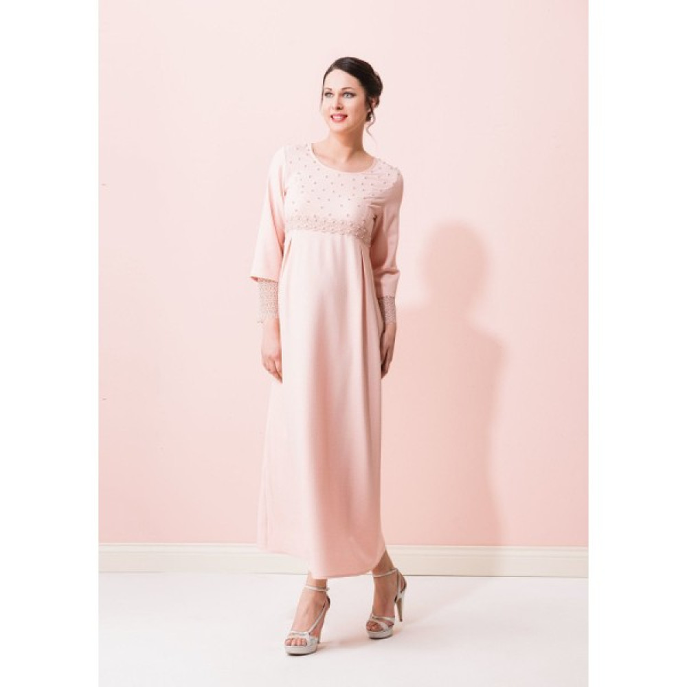 Even Fashion Kolu Güpürlü Uzun Hamile Elbise Hamile Giyim Fiyatı