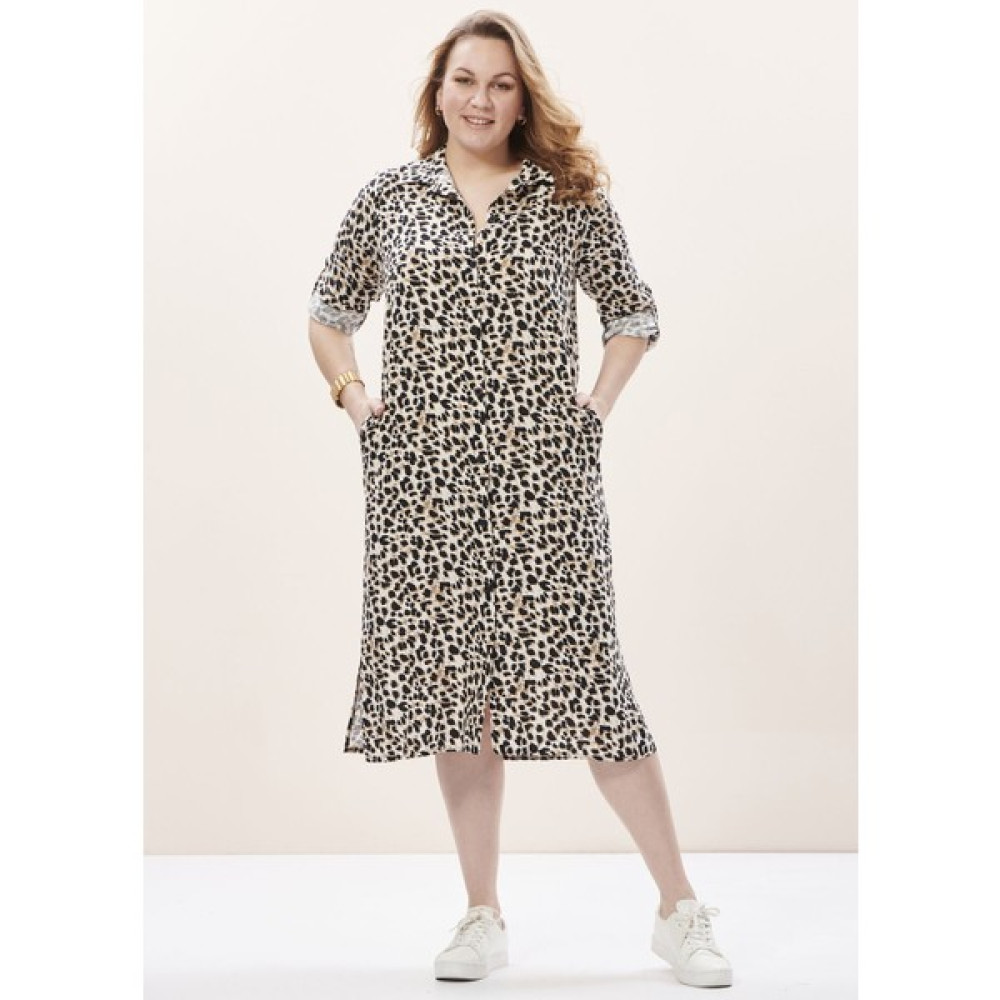 Even Plus Size Leopar Desenli Cepli Büyük Beden Gömlek Elbise 44 Beden Elbise Fiyatı