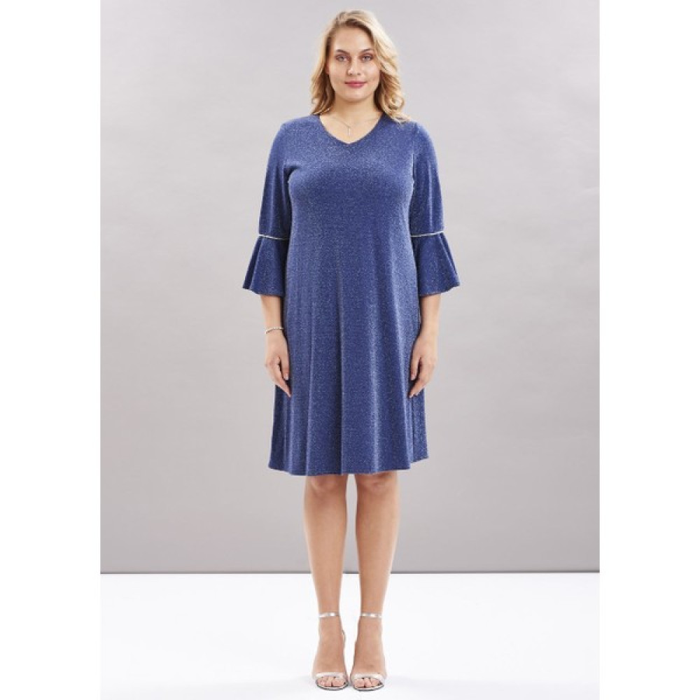 Even Plus Size Mavi Taş Şeritli Büyük Abiye Beden Elbise 44 Beden Elbise Fiyatı