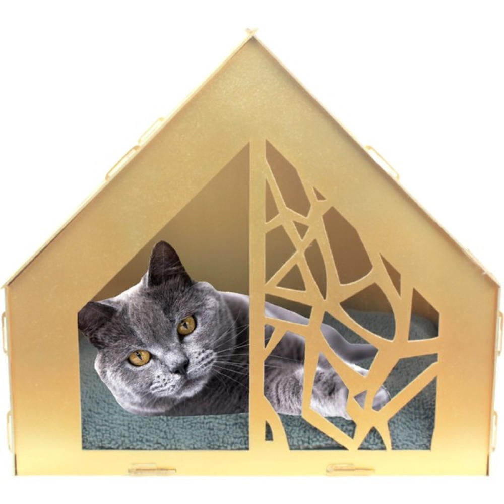 Evene Büyük Kedi Evi Dekoratif Ahşap Dayanıklı 50 x 35 cm Kedi Yatağı Seperatör Model Evcil Hayvan Ürünleri Fiyatı