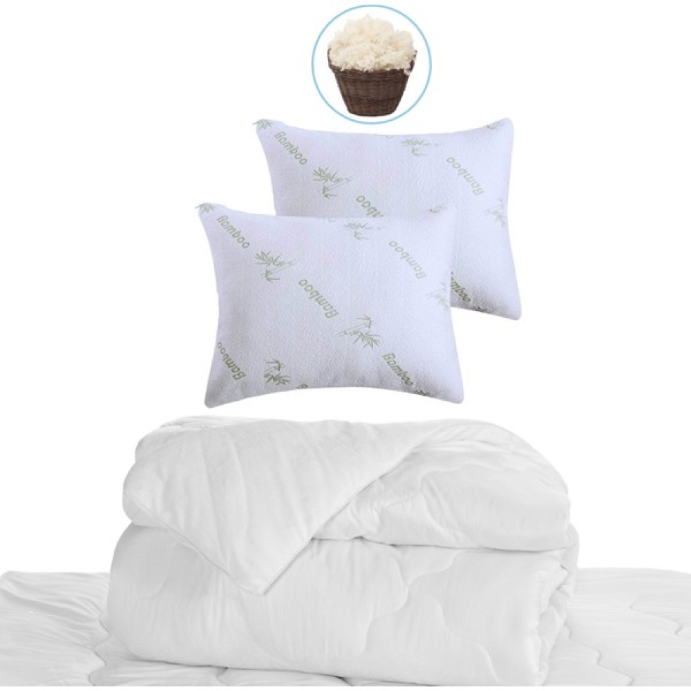 Evene Çift Kişilik Yün Yorgan ve 2 Adet 1500 gr Yün Yastık Serin Tutucu Terletmeyen Uyku Seti Organik Yün - 195 x 215 cm - 010 - Beyaz Yorgan Fiyatı