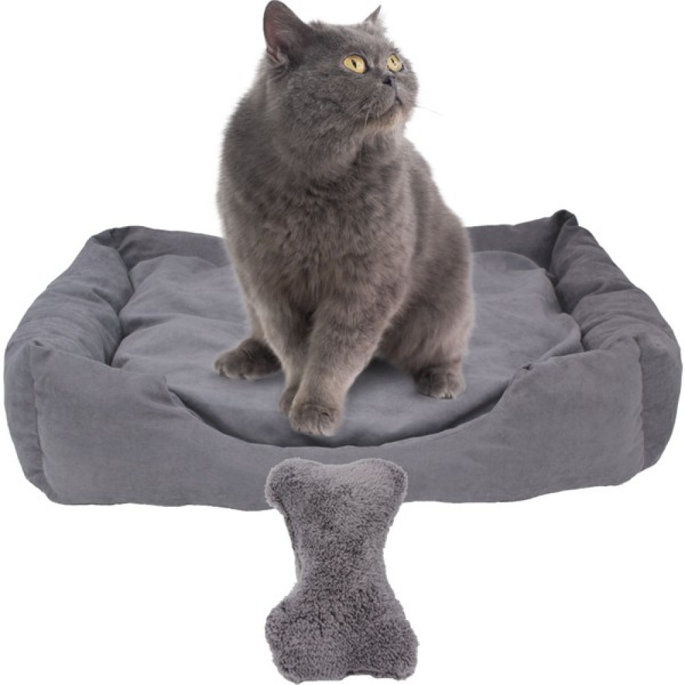 Evene Kedi Yatağı Evcil Hayvan Kedi Minderi Evcil Hayvan Dikdörtgen 65X45 cm Yumuşak Minder - Gri - Orta Evcil Hayvan Ürünleri Fiyatı