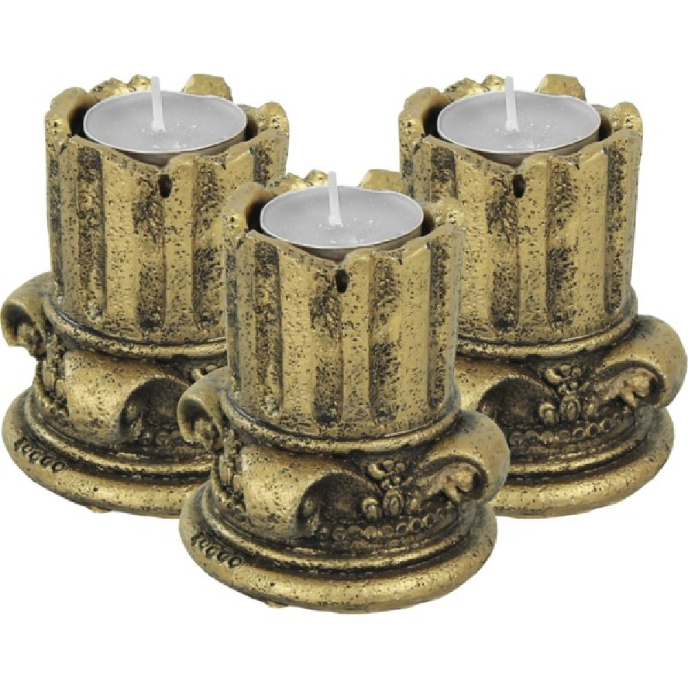 Evene Mumluk Şamdan 3 Adet Tealight Uyumlu Tarihi Sütun Model - Sarı Şamdan Fiyatı