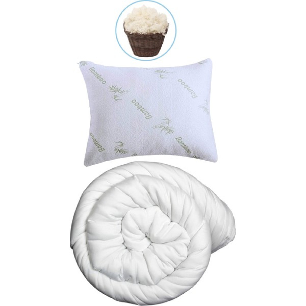 Evene Tek Kişilik Yün Yorgan ve 1500 gr Yün Yastık Serin Tutucu Terletmeyen Uyku Seti Organik Yün - 155 x 215 cm - 010 - Beyaz Yorgan Fiyatı