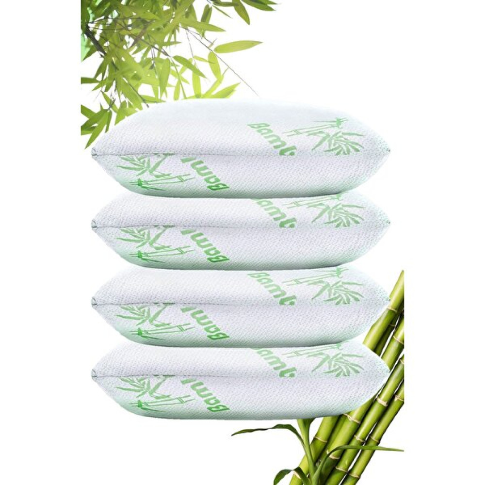 Evene Visco Yastık Ortopedik Bambu Kılıf Terletmeyen 4 Adet Visko Uyku Yastığı % 100 Visco Sünger Parçacık - Koyu Mavi - Beyaz - 50 x 70 cm Yastık Fiyatı