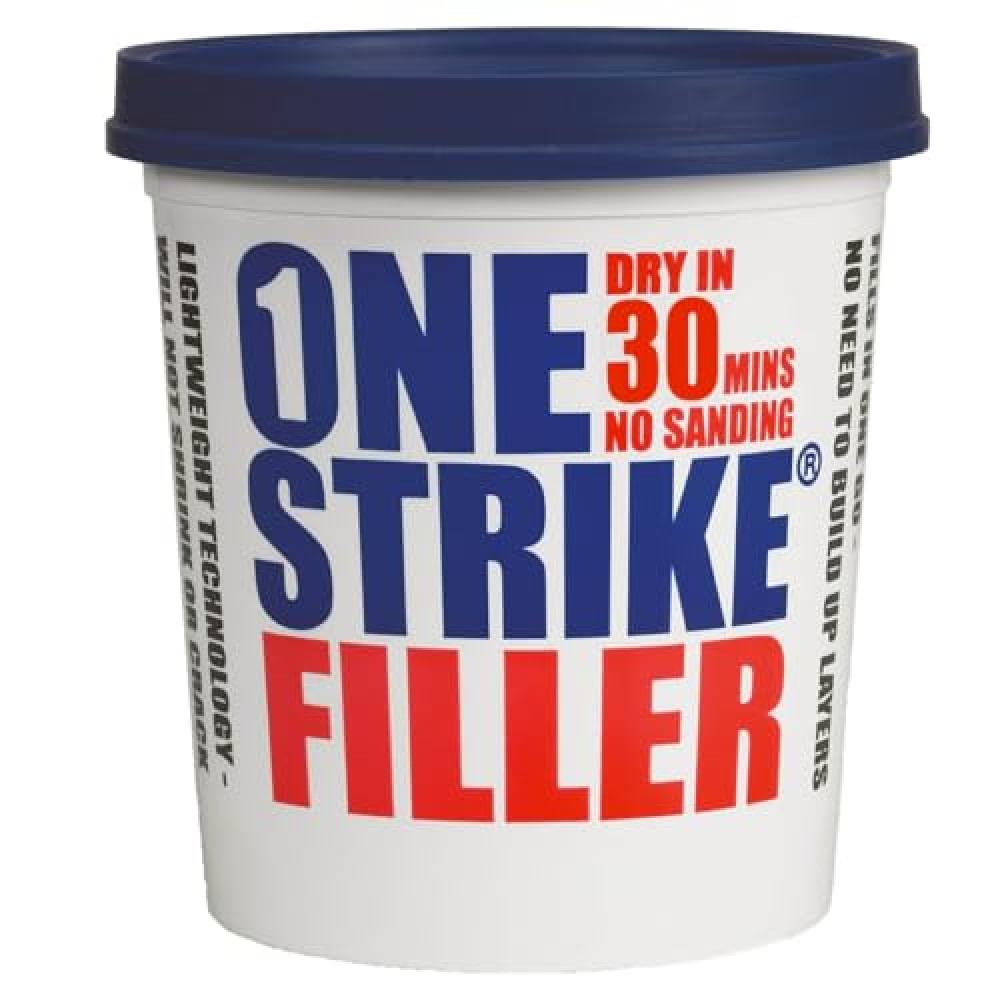 Everbuild – One Strike – Multi-Purpose Quick-Drying Filler – One-Time Application – White – 1 Litre Tub