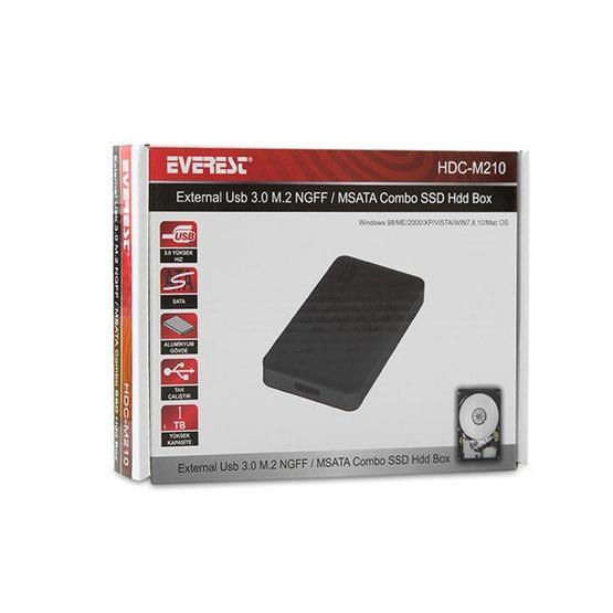 Everest HDC-M210 Harici Usb 3.0 M.2 NGFF/MSATA Combo SSD SSD Hdd Kutusu