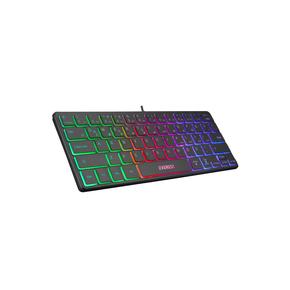 Everest Kb-73m Mınıco Usb Rainbow Aydınlatmalı Q Mini Klavye Klavye - Mouse Fiyatı