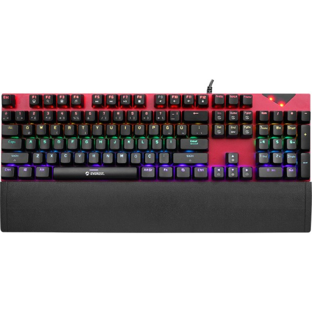 Everest Kb-Mk7 Kırmızı USB Bilek Destekli Mekanik Klavye Q Red Switch Gaming Oyuncu Klavyesi Oyuncu Klavyesi Fiyatı