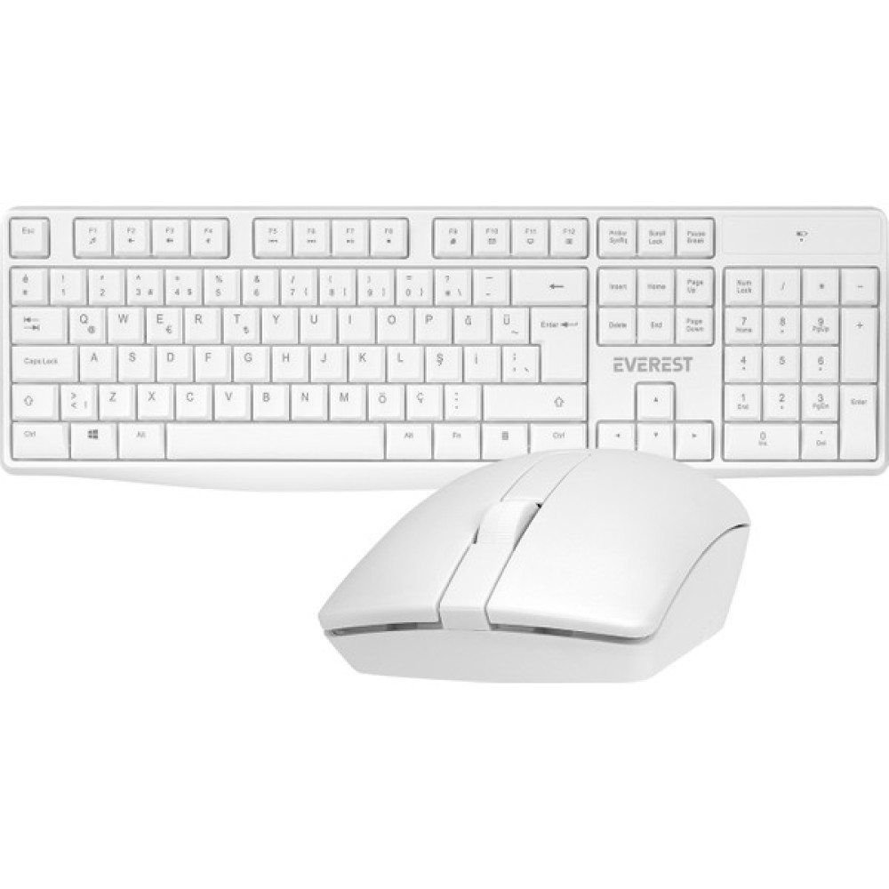 Everest KM-7500 Beyaz Ultra Lüks Kablosuz Q Multimedia Klavye + Mouse Set Klavye - Mouse Fiyatı