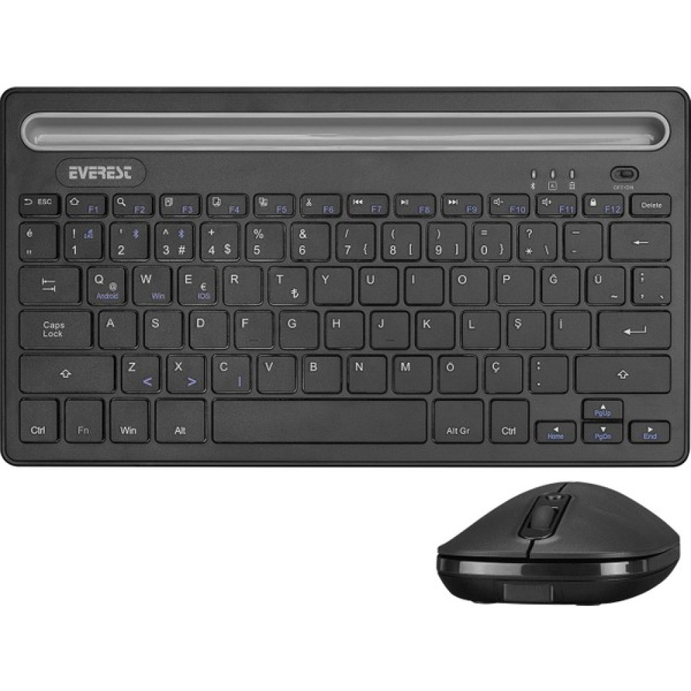 Everest KM-BT803 Siyah 3 In 1 Bt 5.0+3.0+2.4ghz 1600DPI Q Multimedia Kablosuz Klavye + Mouse Set Klavye - Mouse Fiyatı