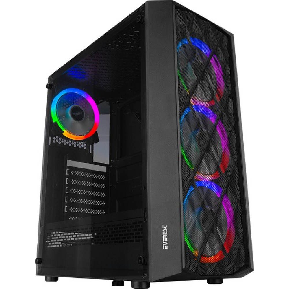 Everest Rampage Bumpy 4X12CM Rainbow Fanlı Tempered Camlı Matx Oyuncu Bilgisayar Kasası PC Kasaları Fiyatı