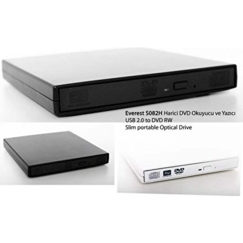 Everest SN-S082H Dvd-R/rw/cd-R/rw USB 2.0 Slim Optik Yazıcı Kutusu (cd sürücü dahil değildir) CD & DVD Sürücüler Fiyatı
