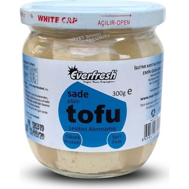 Everfresh Vegan Peynir Sade Tofu 300 gr Yerli Soya Tohumlarından Üretilmiş Koruyucu İçermez Diğer Fiyatı