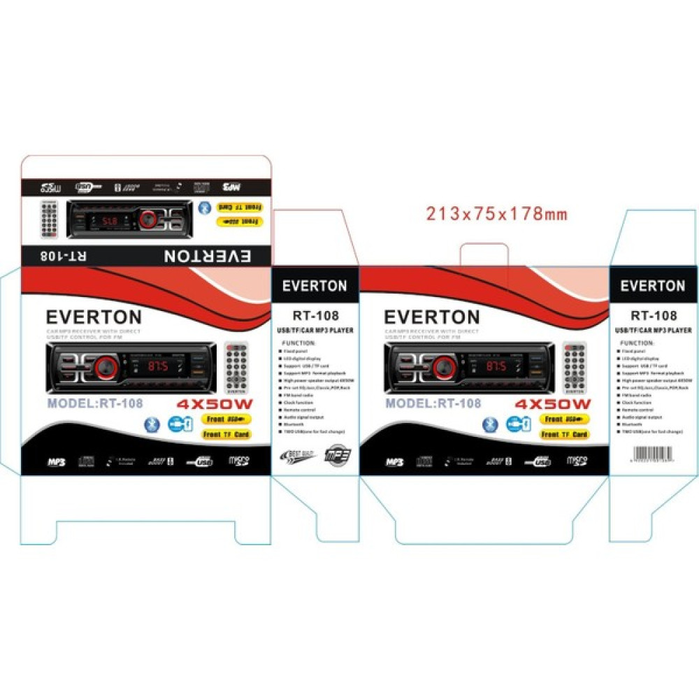Everton RT-108 4X50W Usb/tf/car Mp3 Player Oto Teyp Oto Teypleri Fiyatı