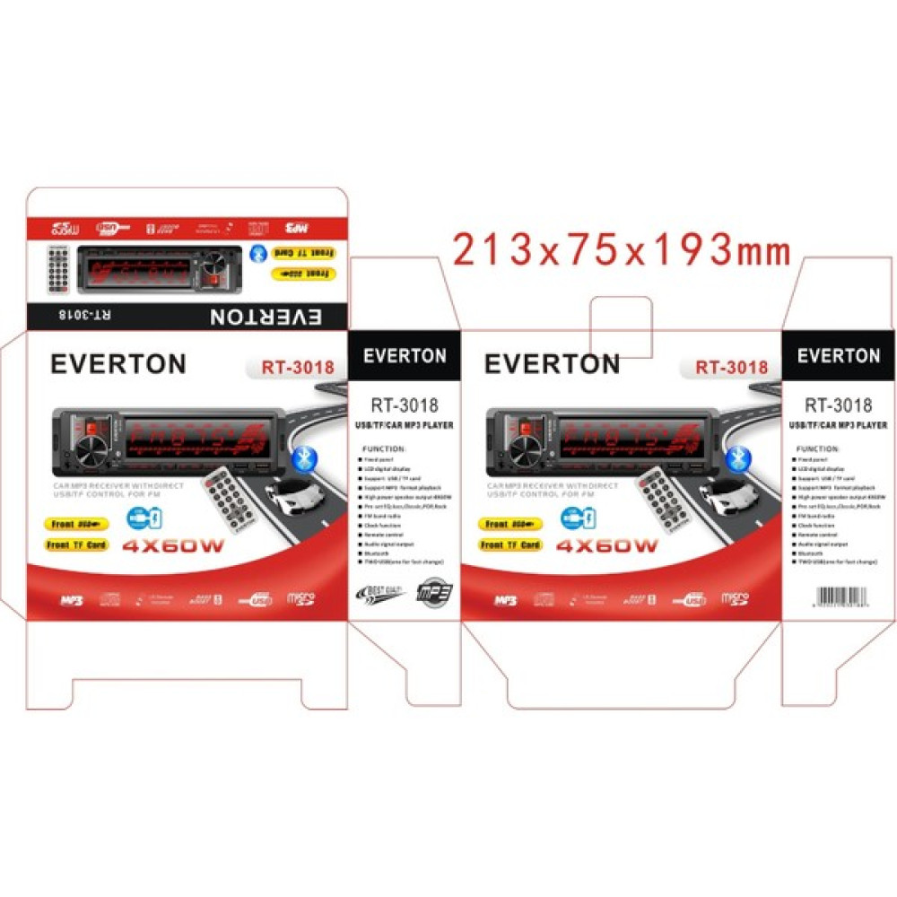 Everton RT-3018 4X60W Usb/tf/car Mp3 Player Oto Teyp Oto Teypleri Fiyatı