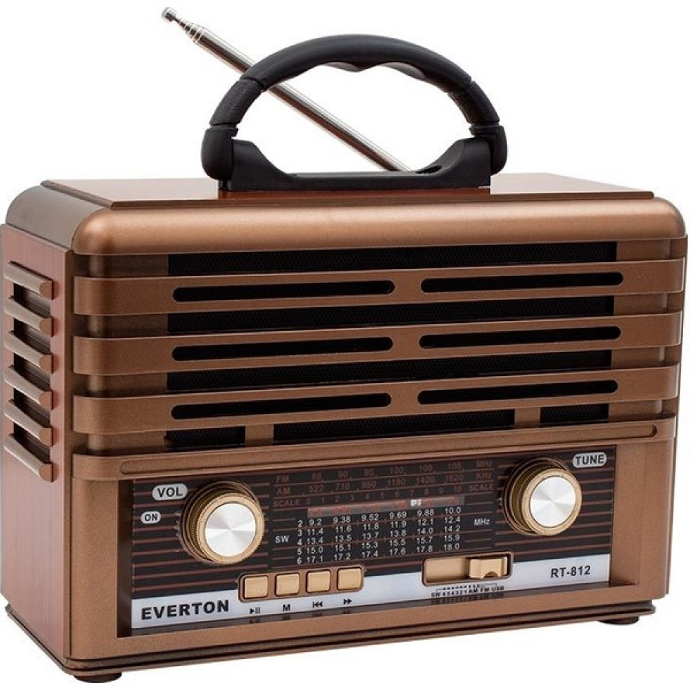 Everton RT-812 Nostaljik Radyo Müzik Kutusu - Kahverengi Alarmlı Saatler & Radyolar Fiyatı