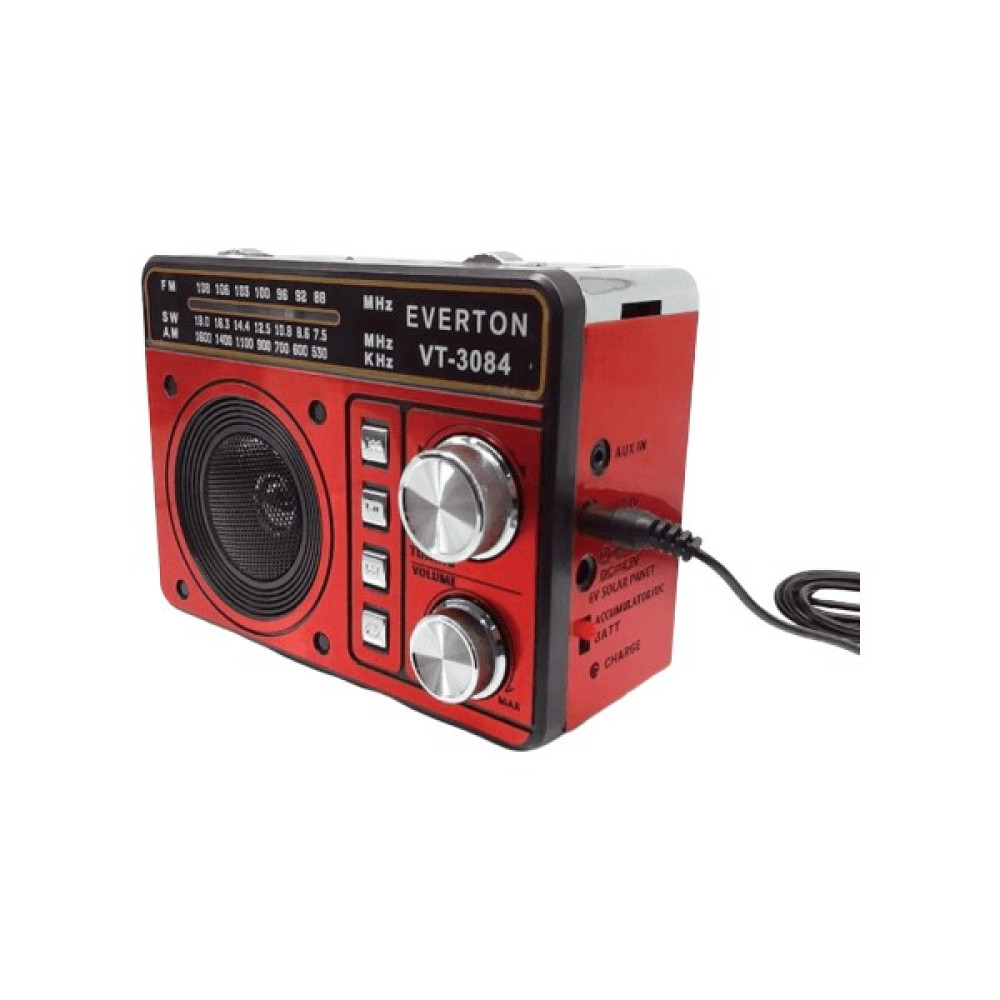 Everton RT-814 Solar Panelli Radyo - Kırmızı Alarmlı Saatler & Radyolar Fiyatı