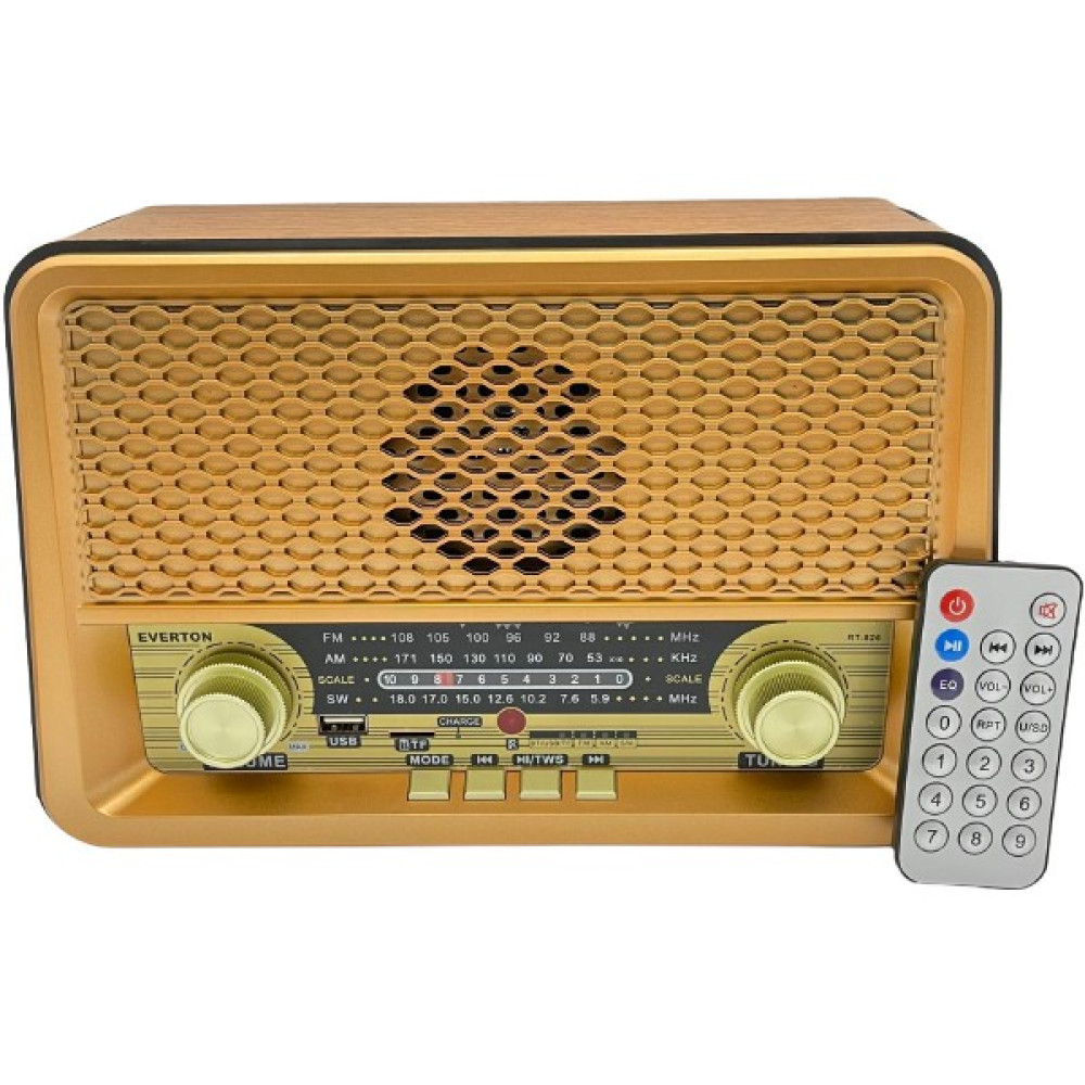 Everton RT-826 Bluetooth-USB-Sd-Fm Kumandalı Nostaljik Radyo - Kahverengi Alarmlı Saatler & Radyolar Fiyatı
