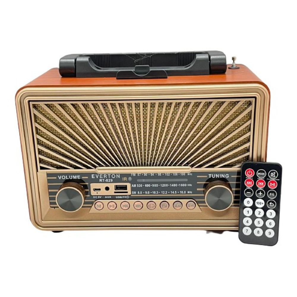Everton RT-829 Bluetooth-USB-Sd-Fm Kumandalı Nostaljik Radyo - Kahverengi Alarmlı Saatler & Radyolar Fiyatı