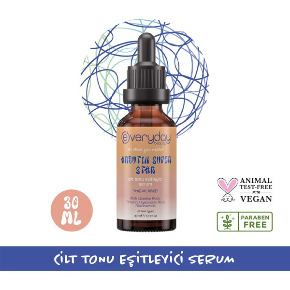 Everyday Beauty Arbutin Super Star Cilt Tonu Eşitleyici Leke Karşıtı, Sivilce & Güneş Leke Açıcı Cilt Aydınlatıcı Niacinamide Serum - Doğal Parlak ... Leke Kremi Fiyatı
