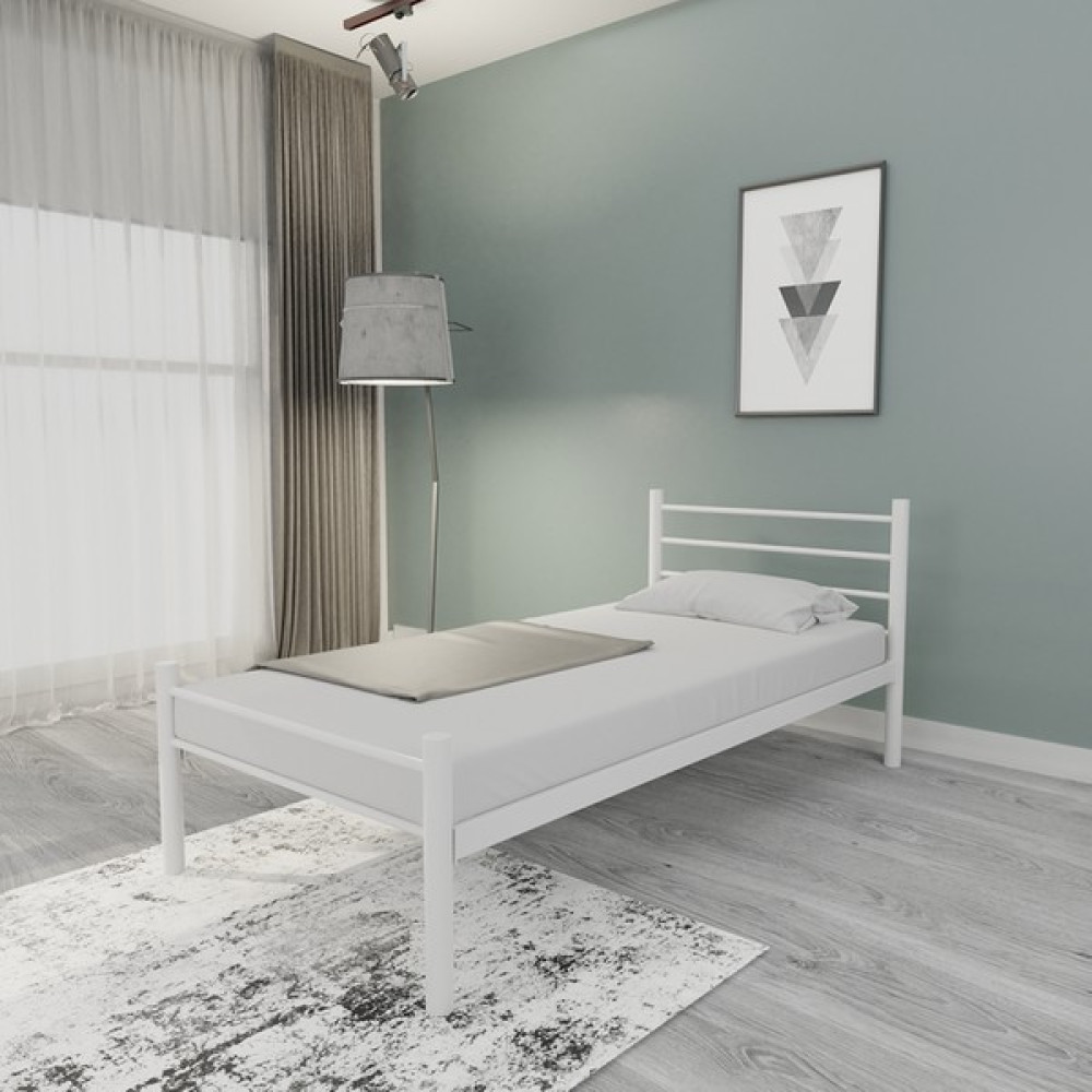 Evger Home K10 Beyaz Metal Karyola Tek Kişilik Yataksız - 90 x 190 cm Karyola Fiyatı