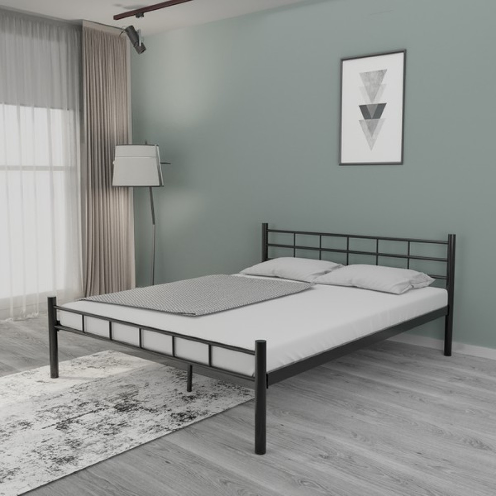 Evger K70 Siyah Metal Karyola Çift Kişilik Yataksız - 160 x 200 cm Karyola Fiyatı