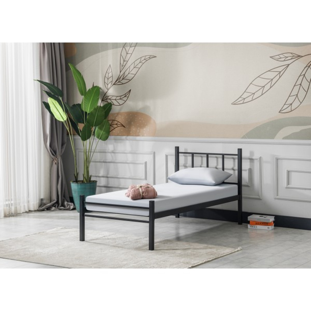 Evger K90 Siyah Metal Karyola Tek Kişilik (90X190 Cm) Yataksız - 90 x 190 cm Karyola Fiyatı