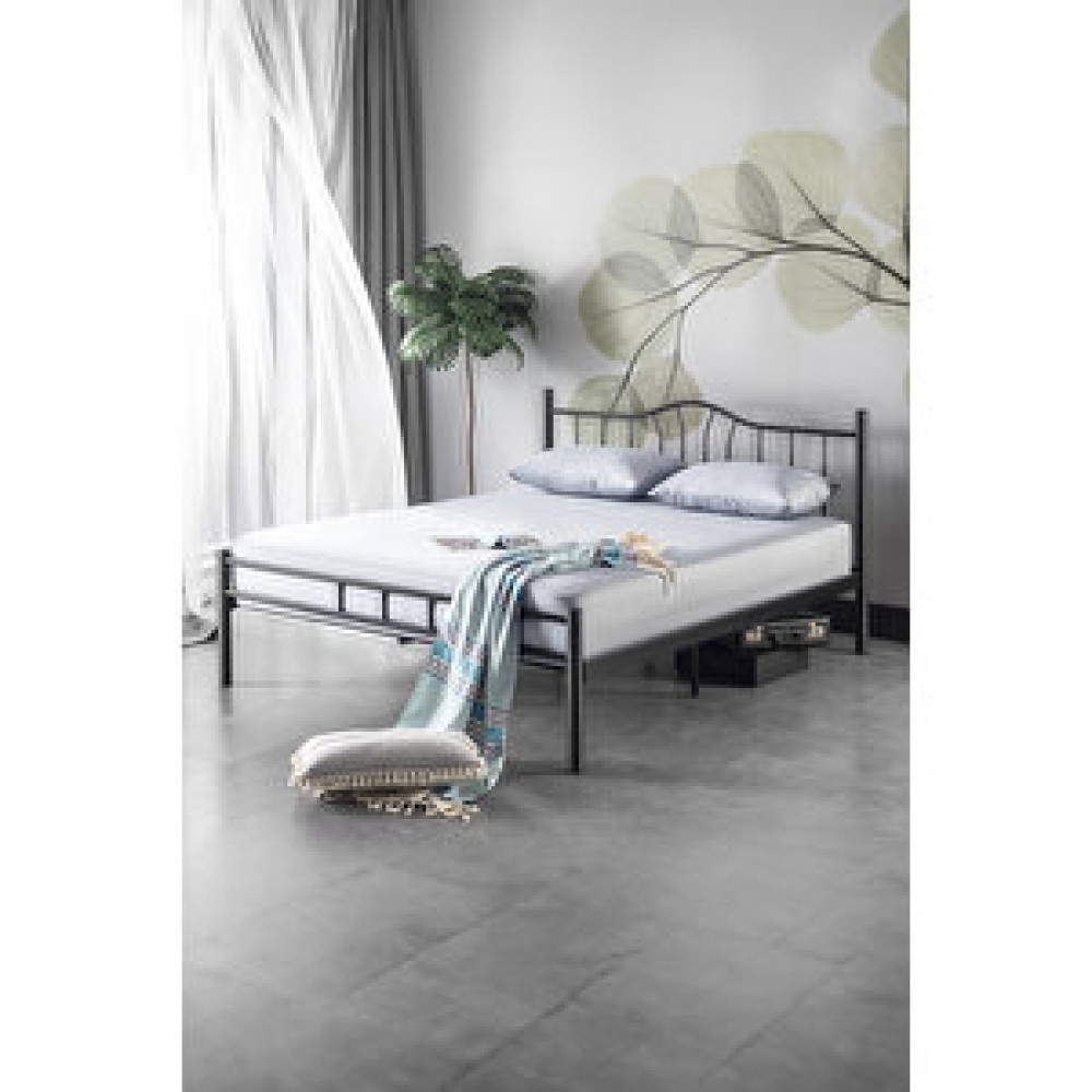 Evger Metal Karyola, K25 Metal Karyola, Siyah, 140x200 Karyola Fiyatı