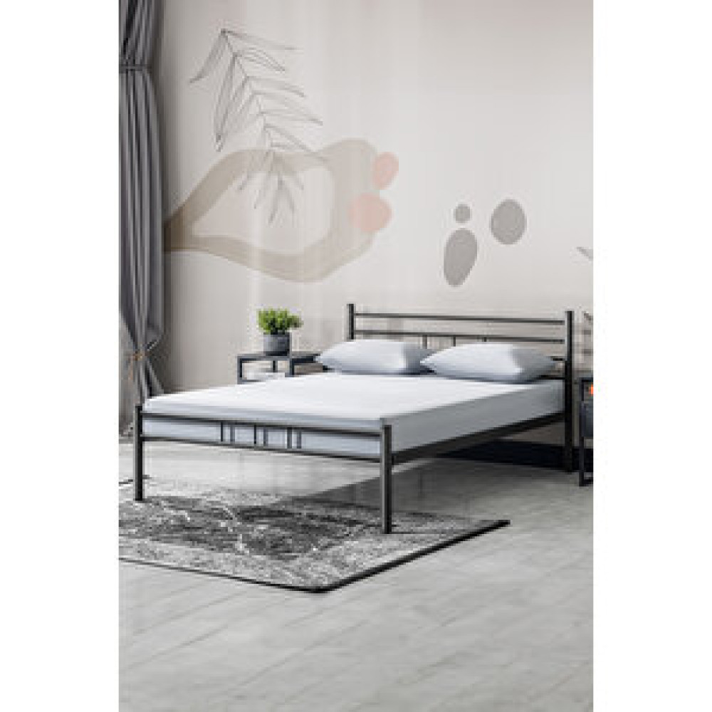 Evger Metal Karyola, K70 Metal Karyola, Siyah, 140x190 Karyola Fiyatı